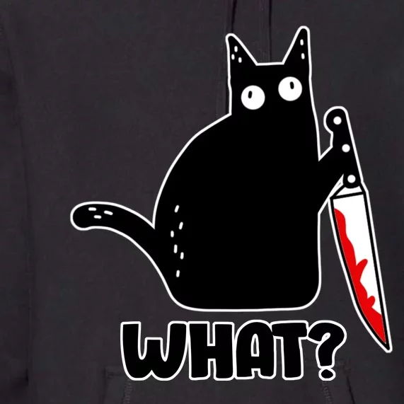 Halloween Cat what? Bloody Knife Premium Hoodie