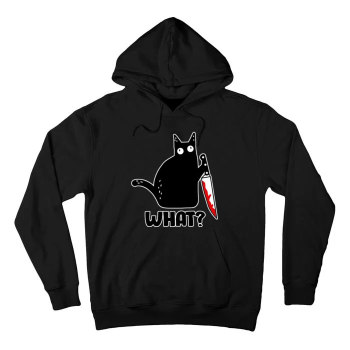 Halloween Cat what? Bloody Knife Tall Hoodie