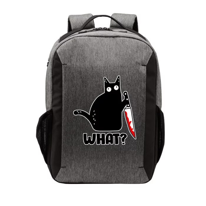 Halloween Cat what? Bloody Knife Vector Backpack