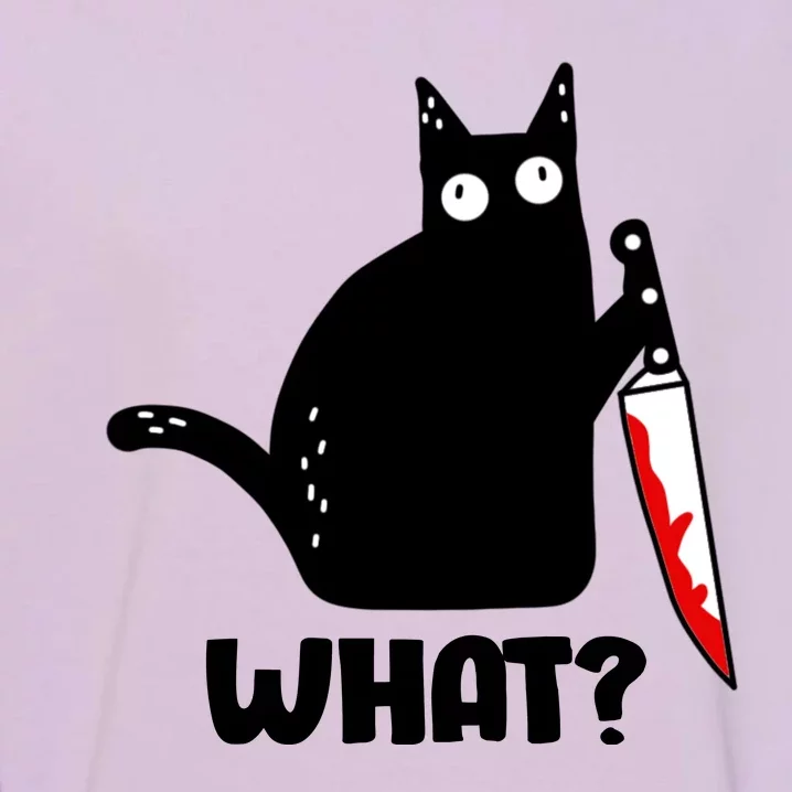 Halloween Cat what? Bloody Knife Garment-Dyed Sweatshirt