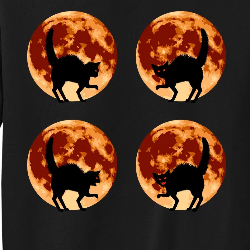 Halloween Cat with Full Moon Phases Sweatshirt