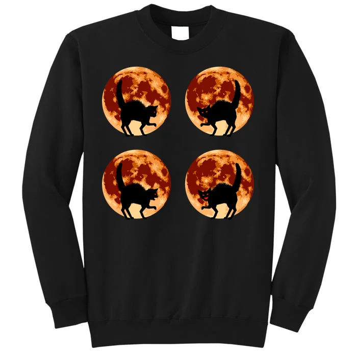 Halloween Cat with Full Moon Phases Sweatshirt