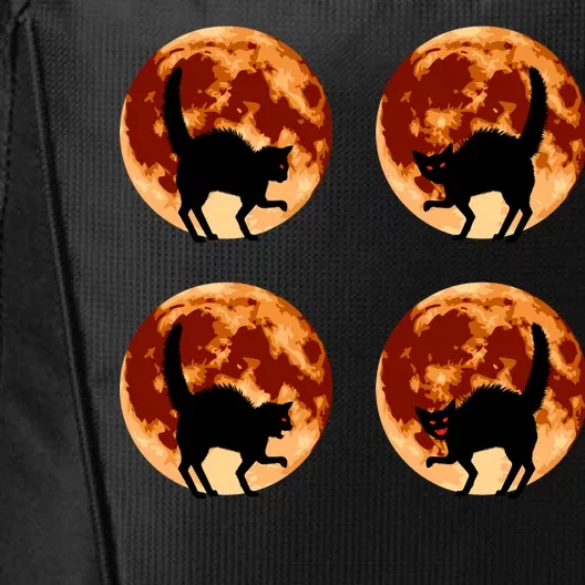 Halloween Cat with Full Moon Phases City Backpack