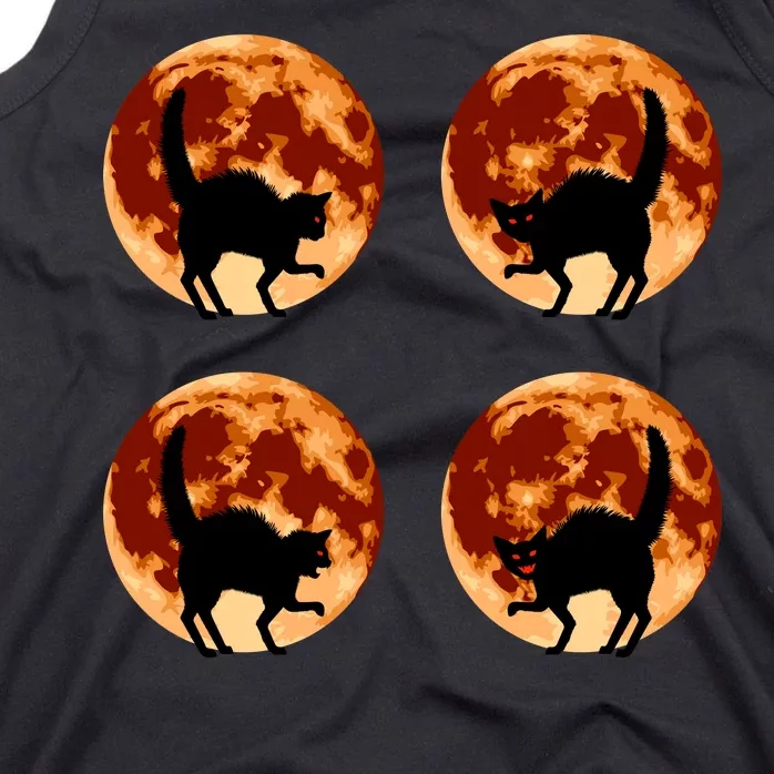 Halloween Cat with Full Moon Phases Tank Top