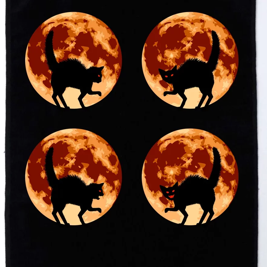 Halloween Cat with Full Moon Phases Platinum Collection Golf Towel