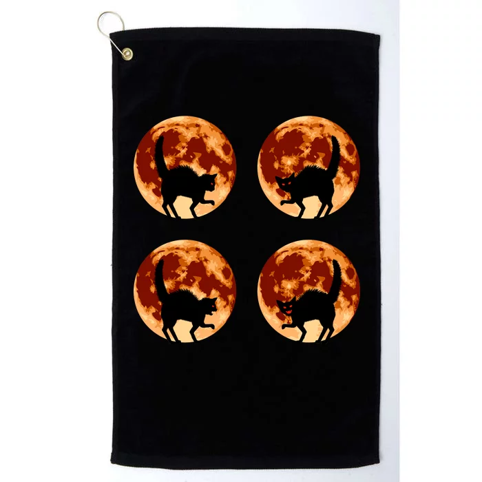 Halloween Cat with Full Moon Phases Platinum Collection Golf Towel