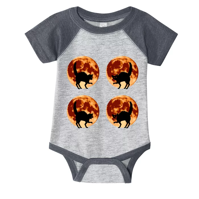 Halloween Cat with Full Moon Phases Infant Baby Jersey Bodysuit