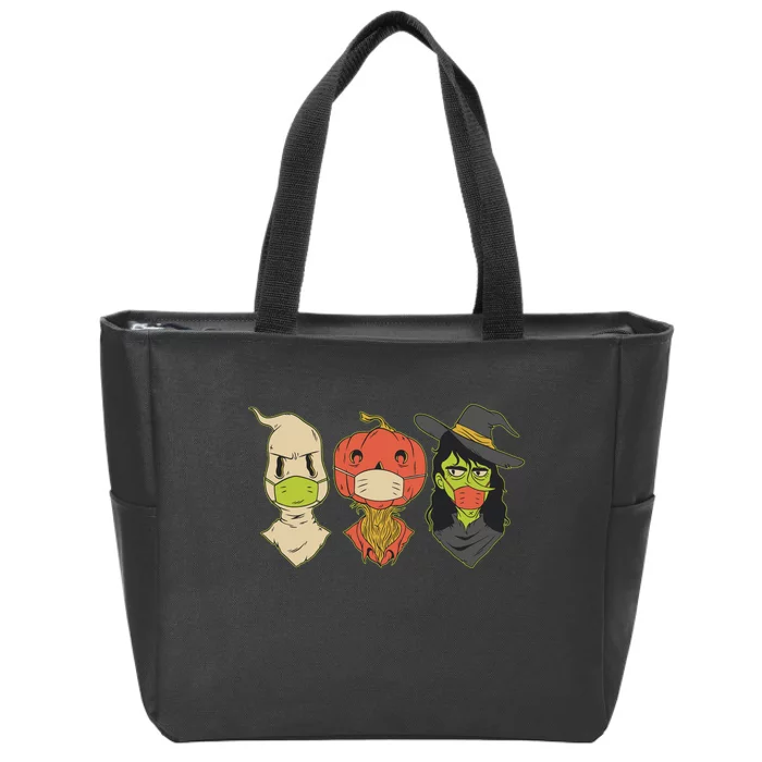 Halloween Creatures Pandemic Zip Tote Bag