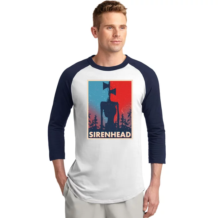 Halloween Creepy Sirenhead Vintage Baseball Sleeve Shirt