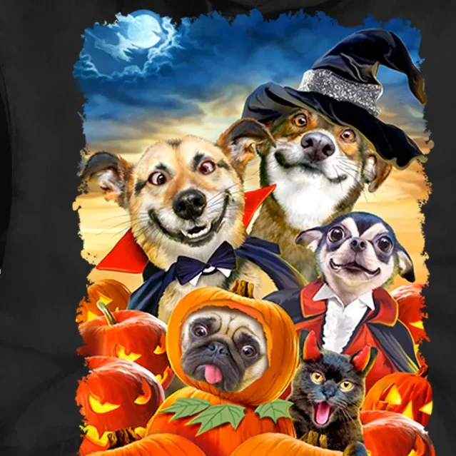 Halloween Dogs and Cats Selfie 2 Tie Dye Hoodie