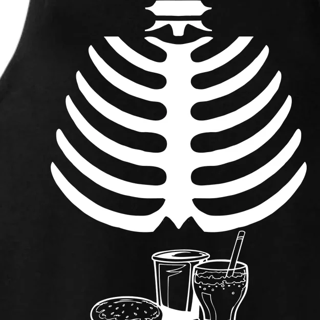 Halloween fast food skeleton Ladies Tri-Blend Wicking Tank