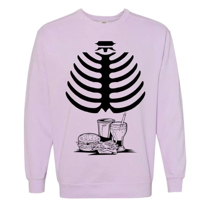 Halloween fast food skeleton Garment-Dyed Sweatshirt