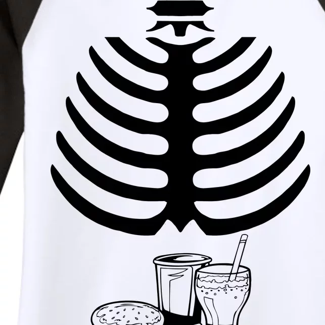 Halloween fast food skeleton Women's Tri-Blend 3/4-Sleeve Raglan Shirt