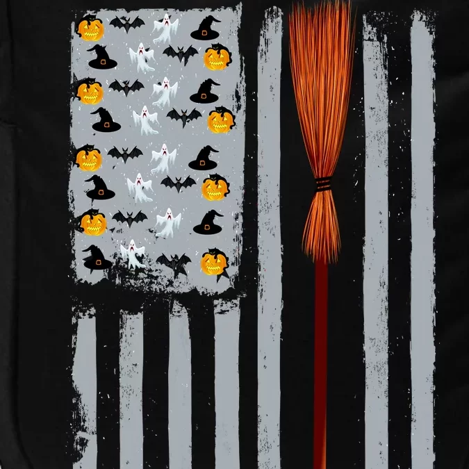 Halloween Flag Witches Broomstick American Flag USA Impact Tech Backpack