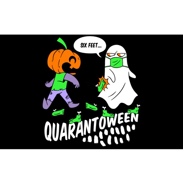 Halloween Funny Quarantoween 6 Feet Pumpkin Ghost Bumper Sticker