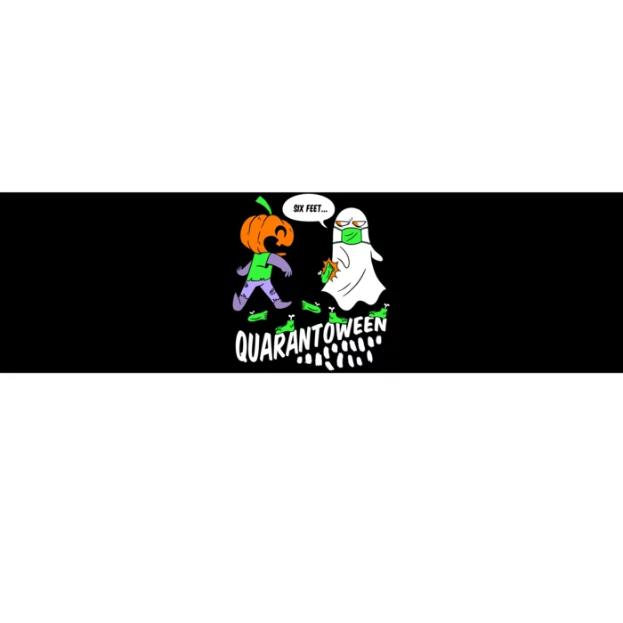 Halloween Funny Quarantoween 6 Feet Pumpkin Ghost Bumper Sticker