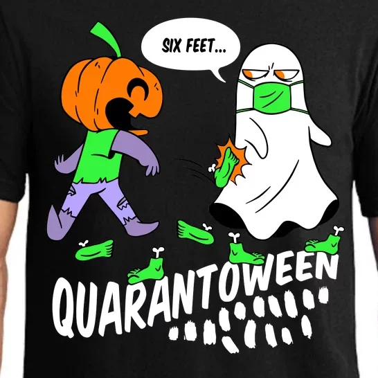 Halloween Funny Quarantoween 6 Feet Pumpkin Ghost Pajama Set