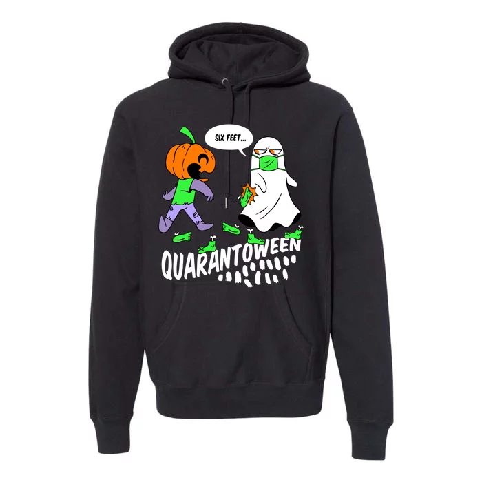 Halloween Funny Quarantoween 6 Feet Pumpkin Ghost Premium Hoodie