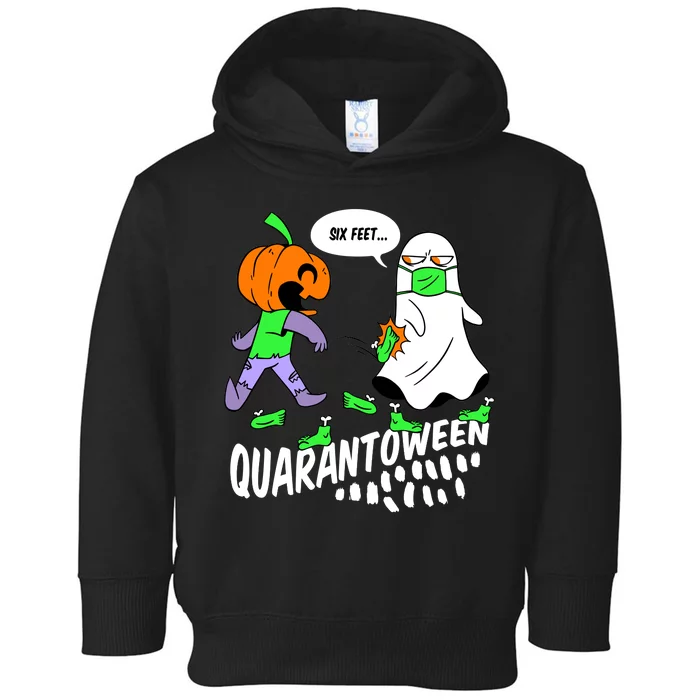 Halloween Funny Quarantoween 6 Feet Pumpkin Ghost Toddler Hoodie