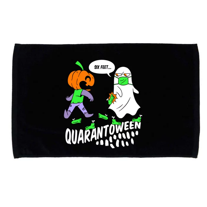 Halloween Funny Quarantoween 6 Feet Pumpkin Ghost Microfiber Hand Towel