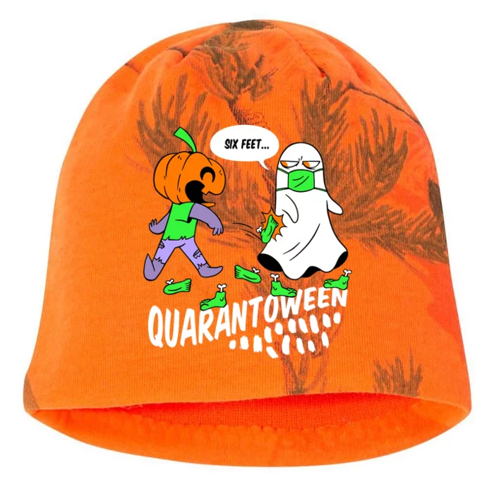 Halloween Funny Quarantoween 6 Feet Pumpkin Ghost Kati - Camo Knit Beanie