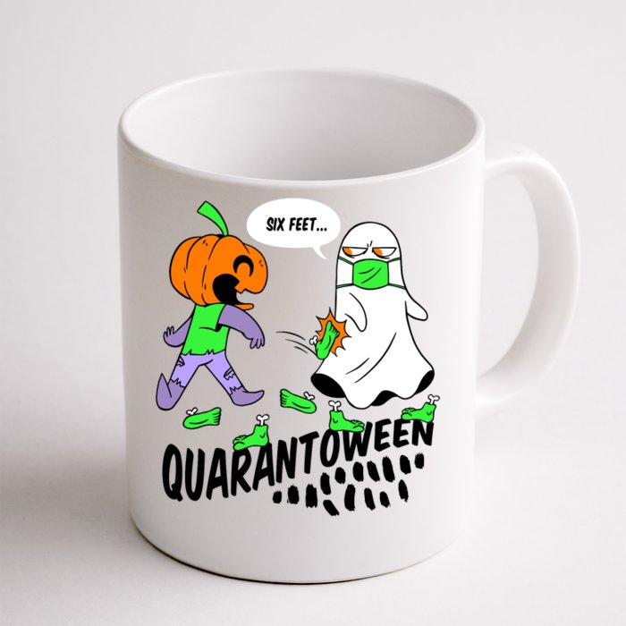 Halloween Funny Quarantoween 6 Feet Pumpkin Ghost Front & Back Coffee Mug