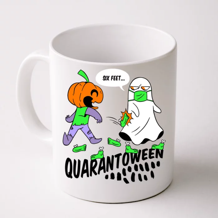 Halloween Funny Quarantoween 6 Feet Pumpkin Ghost Front & Back Coffee Mug