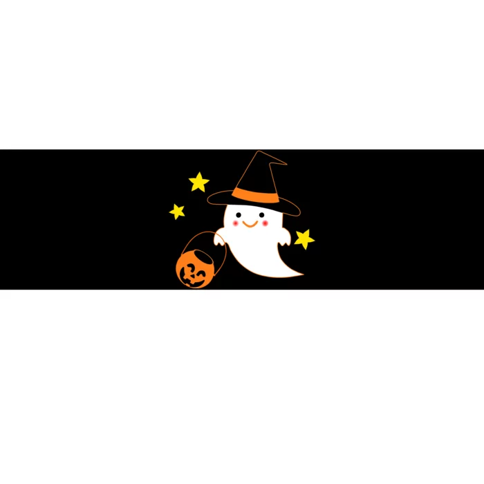 Halloween Ghost Kawaii Trick or Treating Pumpkin Bumper Sticker