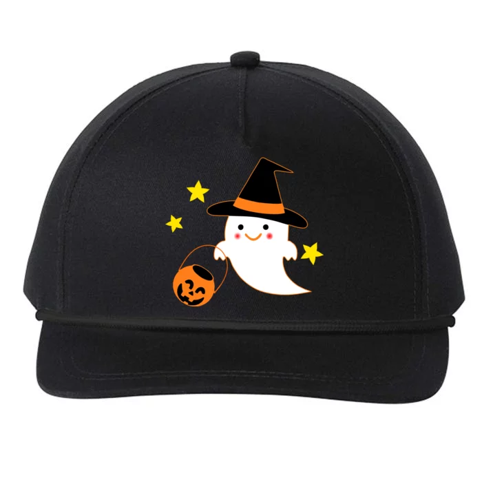 Halloween Ghost Kawaii Trick or Treating Pumpkin Snapback Five-Panel Rope Hat