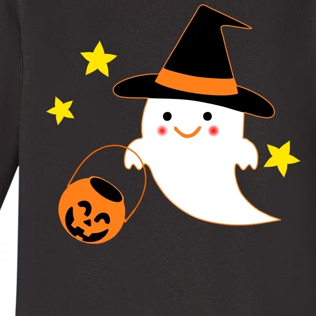 Halloween Ghost Kawaii Trick or Treating Pumpkin Baby Long Sleeve Bodysuit