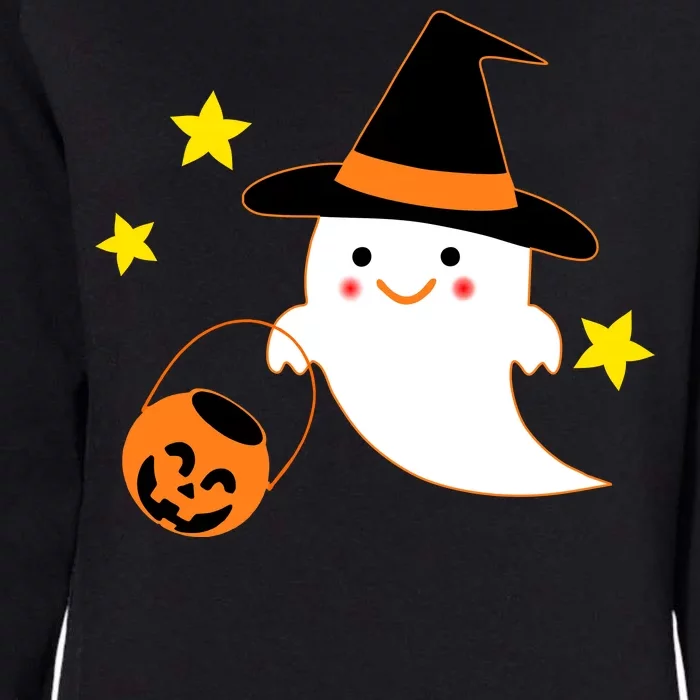 Halloween Ghost Kawaii Trick or Treating Pumpkin Womens California Wash Sweatshirt