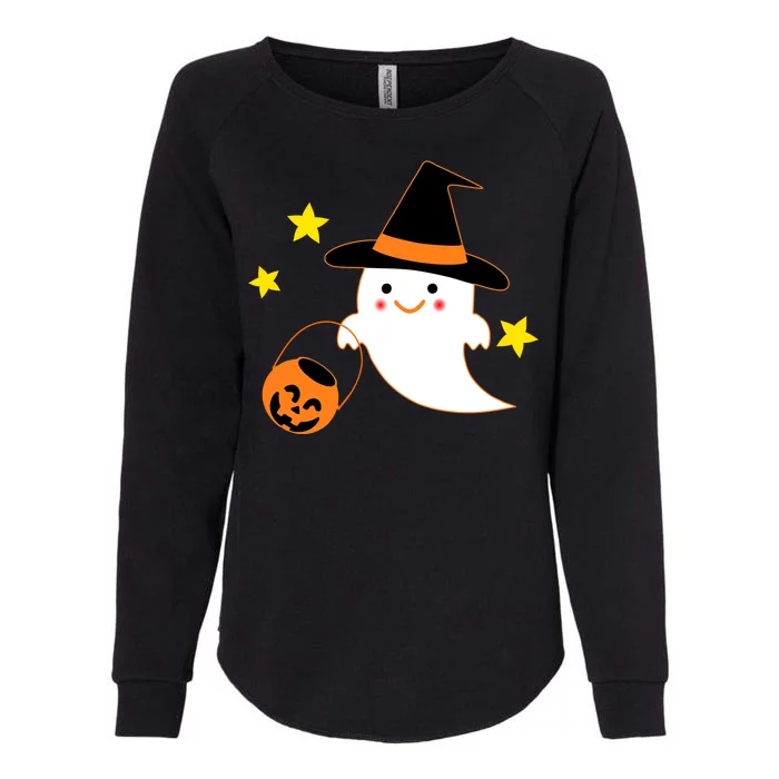 Halloween Ghost Kawaii Trick or Treating Pumpkin Womens California Wash Sweatshirt