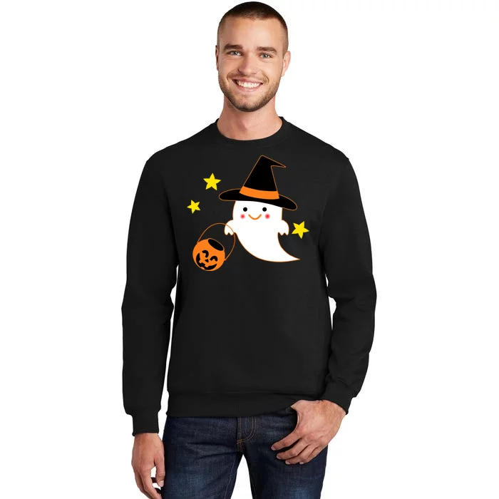 Halloween Ghost Kawaii Trick or Treating Pumpkin Tall Sweatshirt