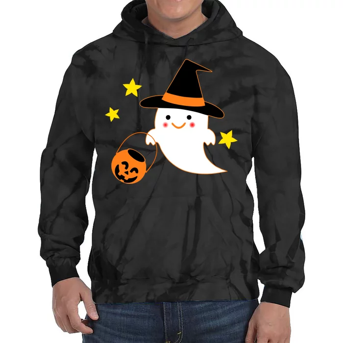 Halloween Ghost Kawaii Trick or Treating Pumpkin Tie Dye Hoodie