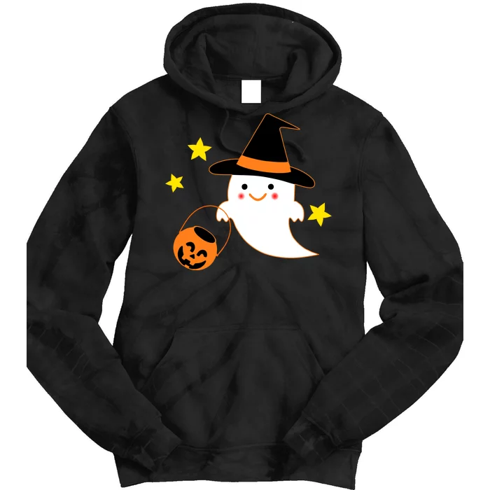 Halloween Ghost Kawaii Trick or Treating Pumpkin Tie Dye Hoodie