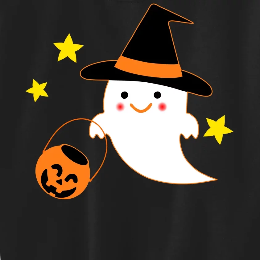 Halloween Ghost Kawaii Trick or Treating Pumpkin Kids Sweatshirt