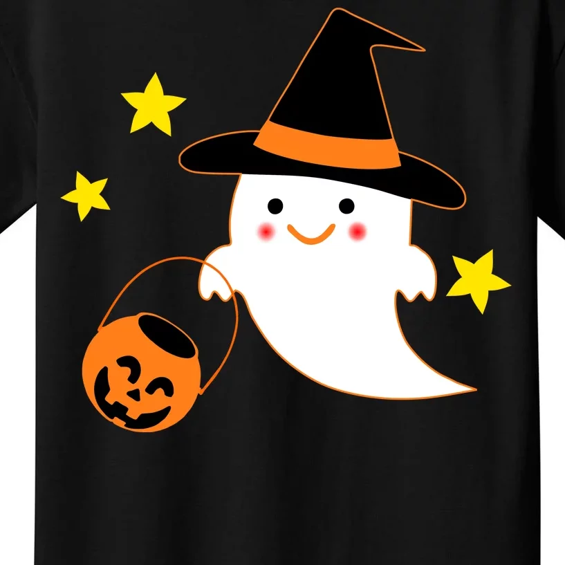 Halloween Ghost Kawaii Trick or Treating Pumpkin Kids T-Shirt