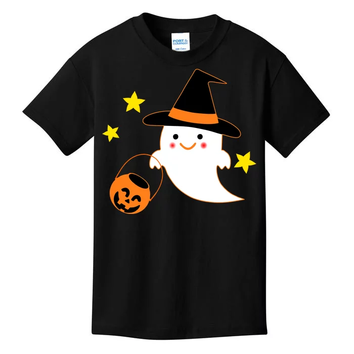 Halloween Ghost Kawaii Trick or Treating Pumpkin Kids T-Shirt