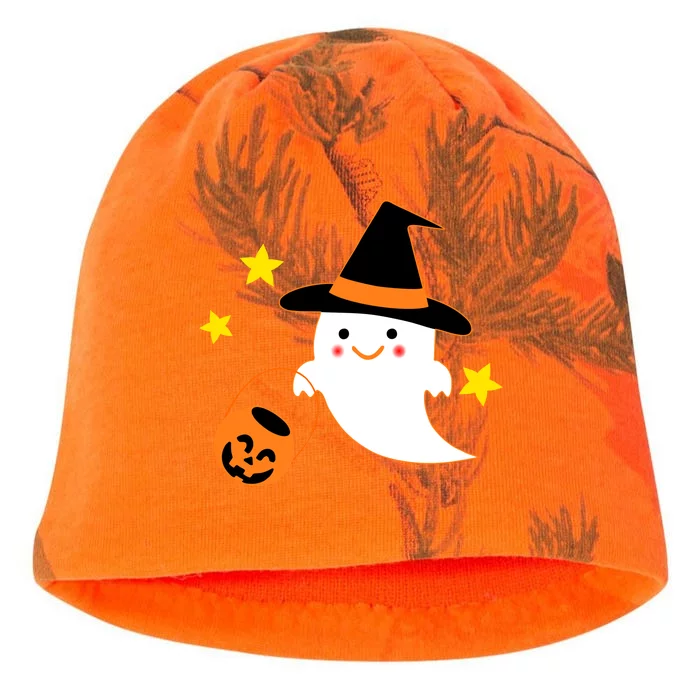 Halloween Ghost Kawaii Trick or Treating Pumpkin Kati - Camo Knit Beanie