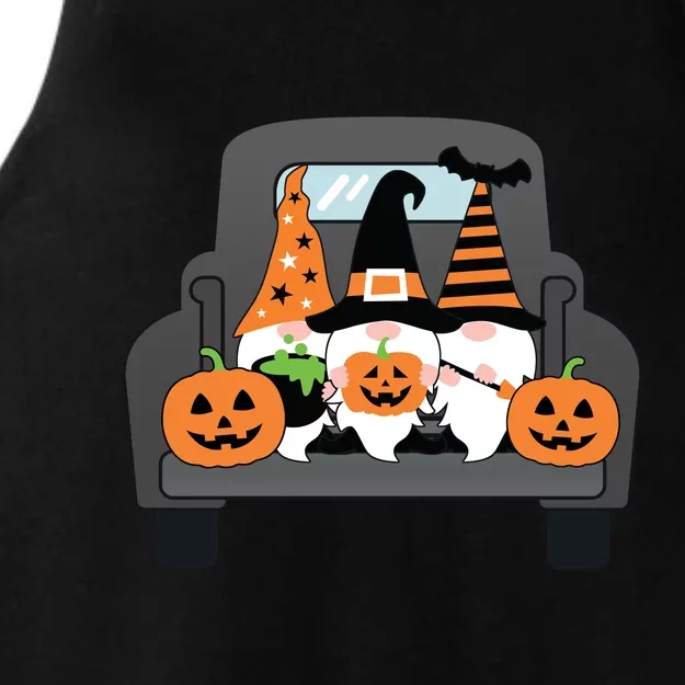 Halloween Gnomes In Truck Ladies Tri-Blend Wicking Tank