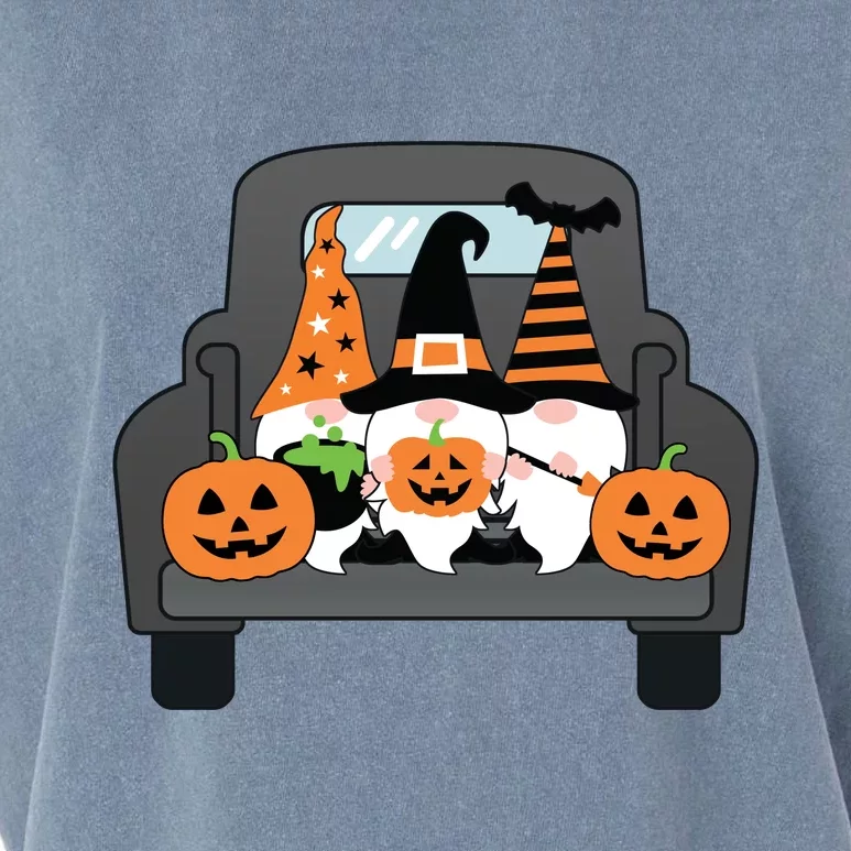 Halloween Gnomes In Truck Garment-Dyed Women's Muscle Tee