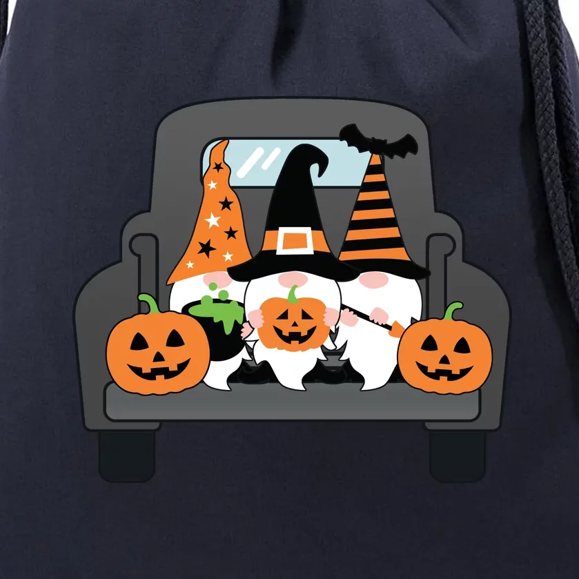 Halloween Gnomes In Truck Drawstring Bag