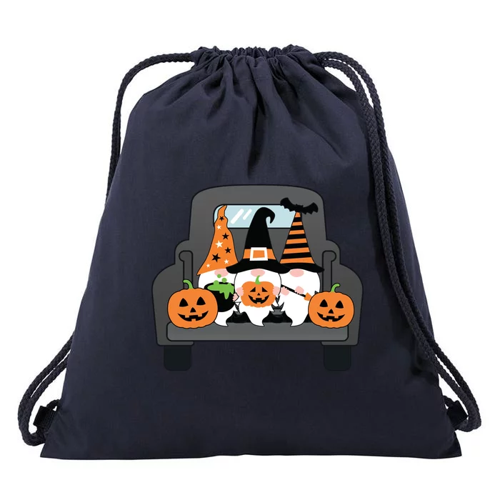 Halloween Gnomes In Truck Drawstring Bag