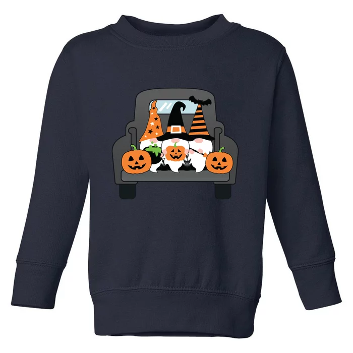 Halloween Gnomes In Truck Toddler Sweatshirt