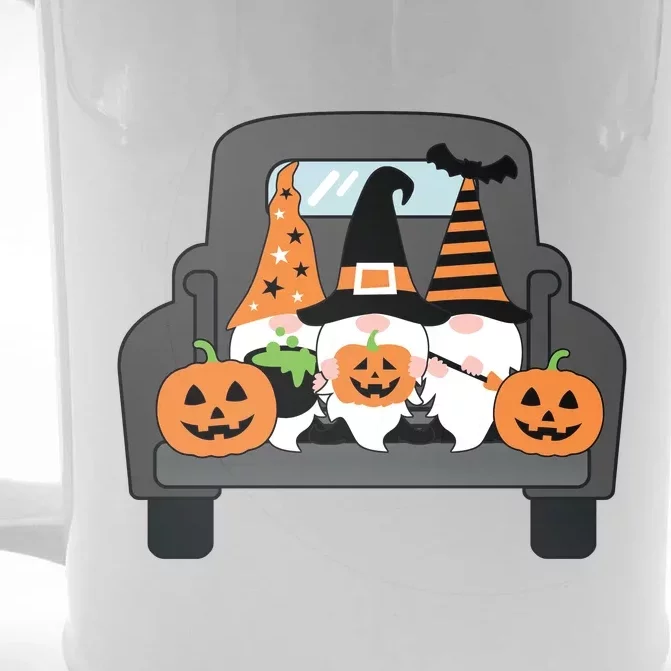 Halloween Gnomes In Truck Front & Back Beer Stein