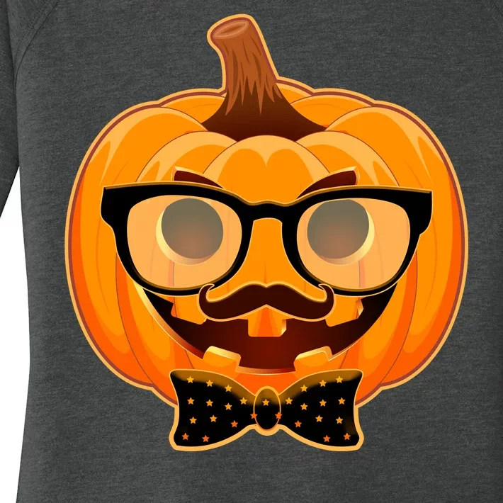 Halloween Hipster Pumpkin Women's Perfect Tri Tunic Long Sleeve Shirt