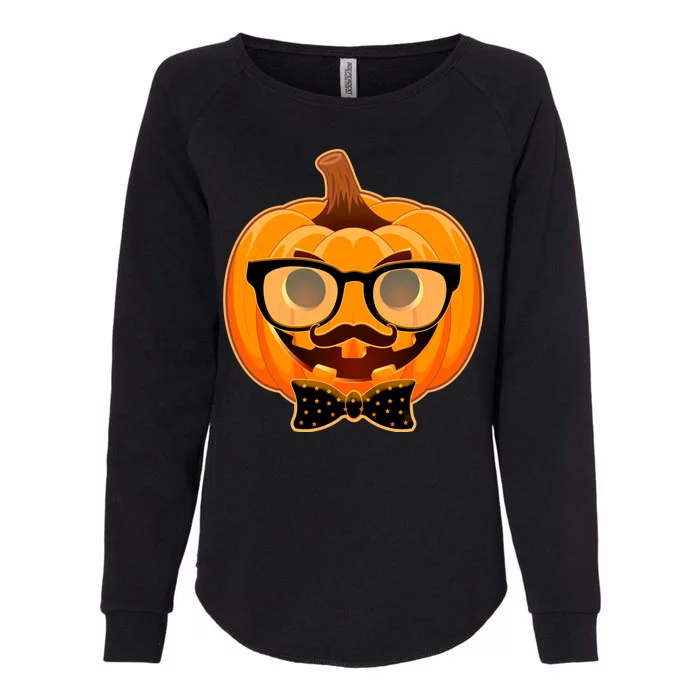 Halloween Hipster Pumpkin Womens California Wash Sweatshirt