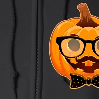 Halloween Hipster Pumpkin Full Zip Hoodie