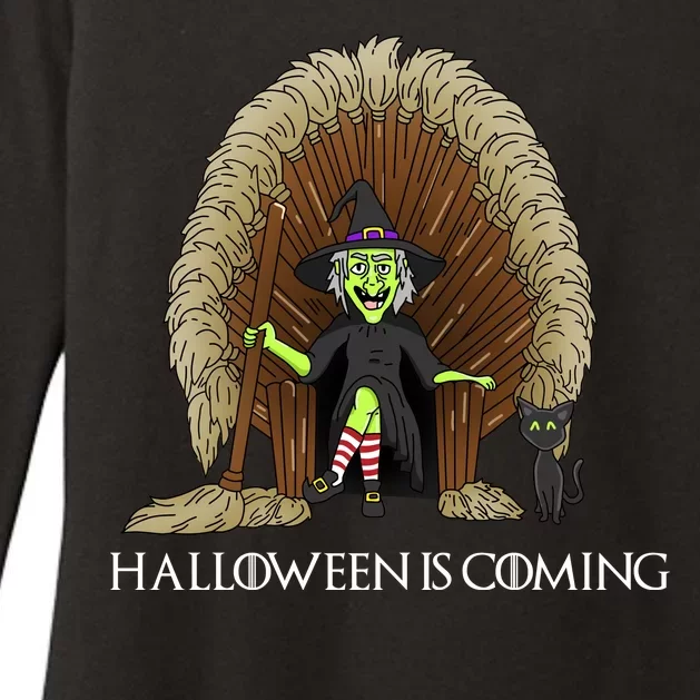 Halloween Is Coming Witch Brooms Throne Womens CVC Long Sleeve Shirt