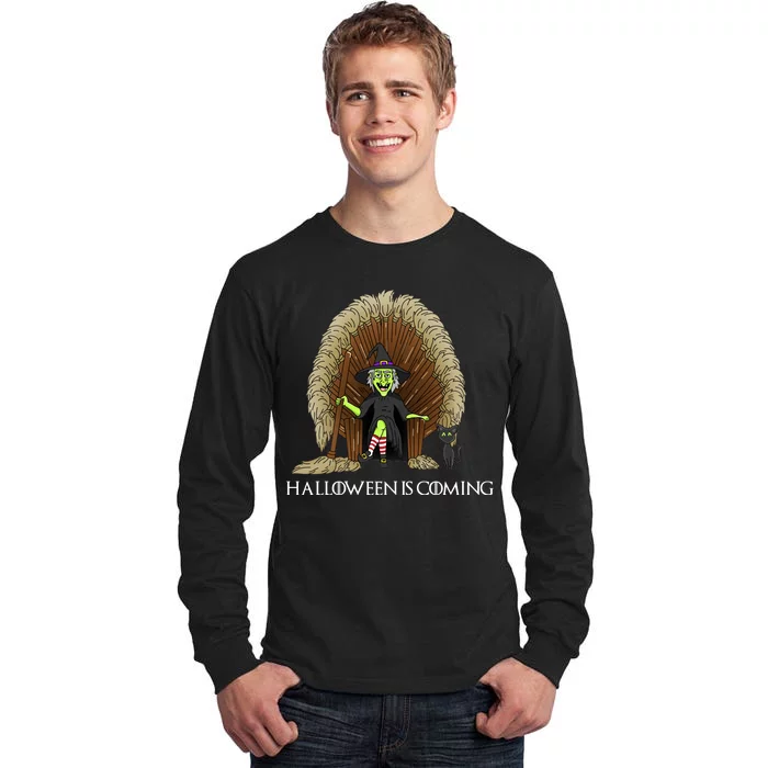 Halloween Is Coming Witch Brooms Throne Tall Long Sleeve T-Shirt